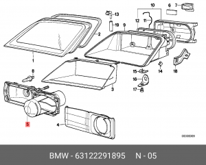 Отражатель 63 12 2 291 895 BMW