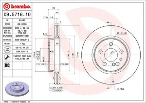 Тормозной диск 09.5716.10 BREMBO