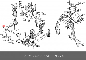 Гаситель, крепление кабины 42065390 IVECO