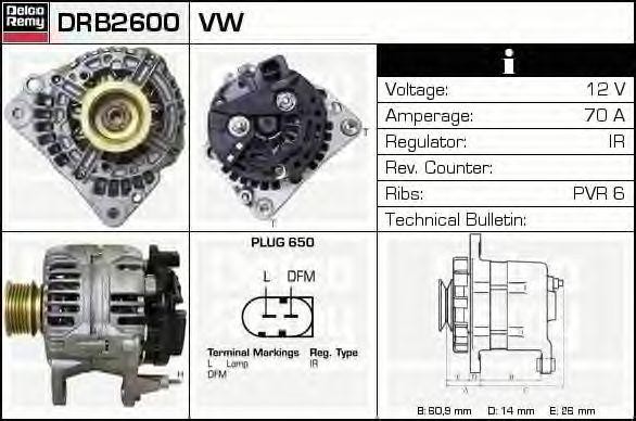 Генератор DRB2600 DELCO REMY