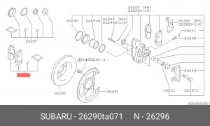 Комплект тормозных колодок 26290TA071 SUBARU