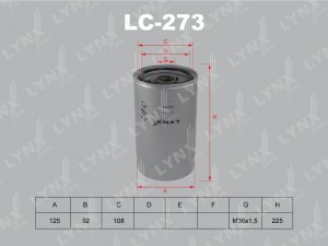 Фильтр масляный двигателя LC-273 LYNXAUTO