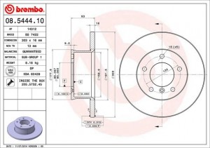 Тормозной диск 08.5444.10 BREMBO