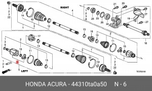 ШРУС 44310TA0A50 HONDA