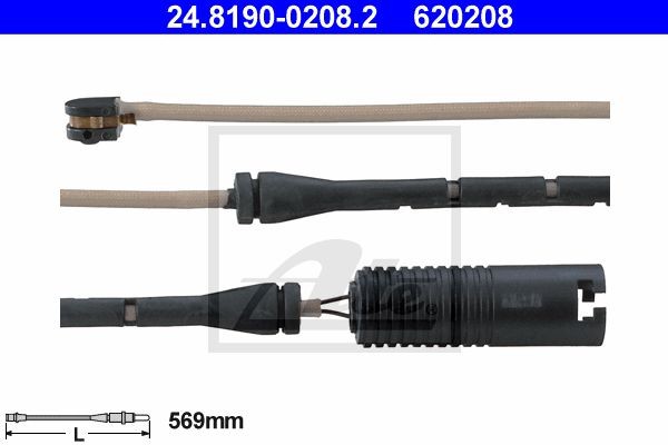 Сигнализатор, износ тормозных колодок 24.8190-0208.2 ATE
