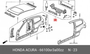 Задняя стенка 66100SR3A00ZZ HONDA