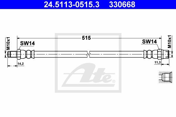 Тормозной шланг 24.5113-0515.3 ATE