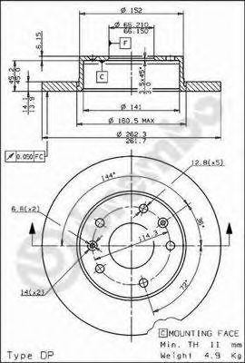 Тормозной диск 08.7814.10 BREMBO