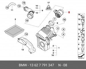 Расходомер воздуха 13 62 7791347 BMW