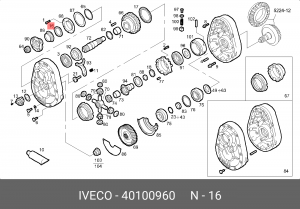 Уплотняющее кольцо, дифференциал 40100960 IVECO