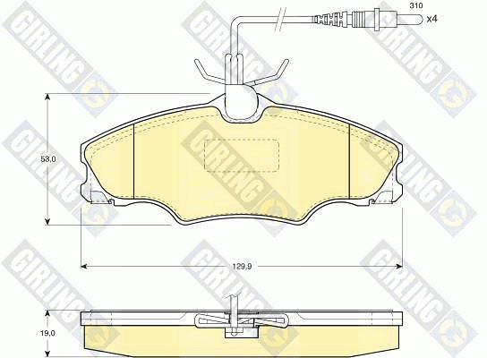 Комплект тормозных колодок, диско 6111931 GIRLING