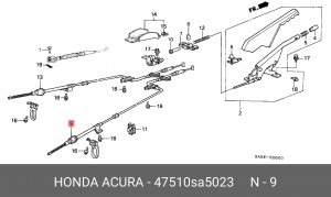 Трос, стояночная тормозная система 47510SA5023 HONDA