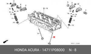 Впускной клапан 14711P08000 HONDA