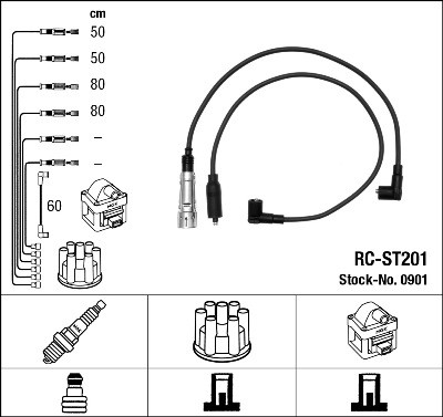 Ккомплект проводов зажигания RC-ST201 NGK NTK