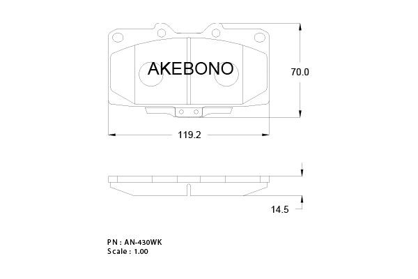 Колодки тормозные дисковые AN430WK AKEBONO