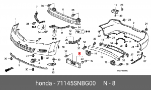 Кронштейн крепления номерного знака 71145SNBG00 HONDA