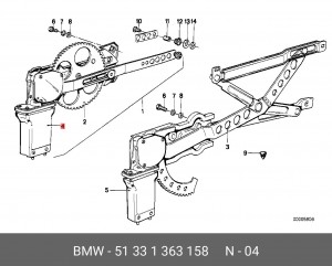 Электродвигатель, стеклоподъемник 51 33 1 363 158 BMW