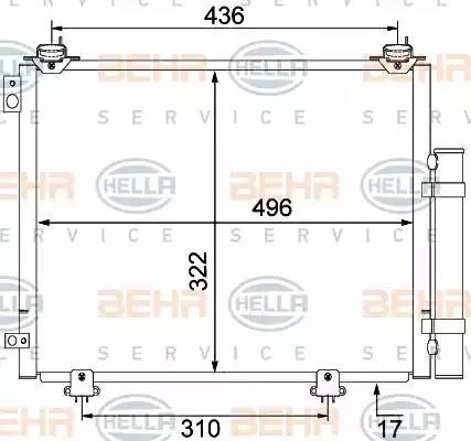 Конденсатор, кондиционер 8FC 351 304-221 HELLA