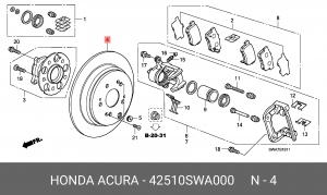 Диск тормозной 42510-SWA-000 HONDA