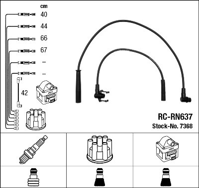 Ккомплект проводов зажигания RCRN637 NGK NTK