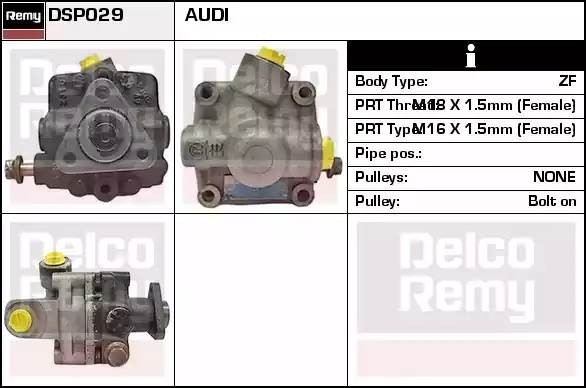 Гидравлический насос, рулевое управление DSP029 DELCO REMY