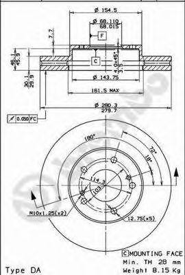 Тормозной диск 09.5931.10 BREMBO