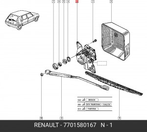 Двигатель стеклоочистителя 7701580167 RENAULT