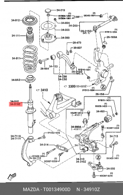 Деталь T00134900D MAZDA