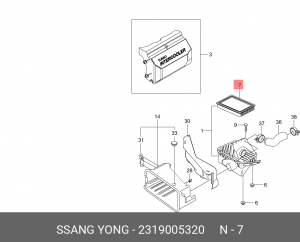 Воздушный фильтр 2319005320 SSANG YONG