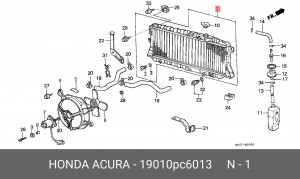 Радиатор, охлаждение двигател 19010PC6013 HONDA