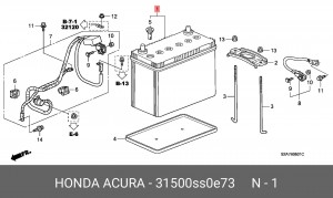 Батарея аккумуляторная 31500SS0E73 HONDA