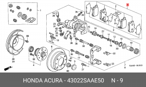 Комплект тормозных колодок, диско 43022-SAA-E50 HONDA