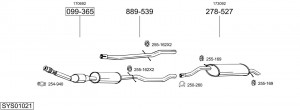 Средний глушитель выхлопных газов 154745 BOSAL