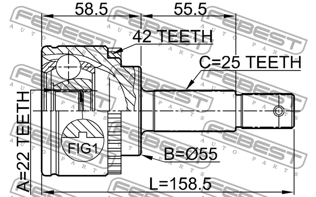 ШРУС 0210-N16A42 FEBEST