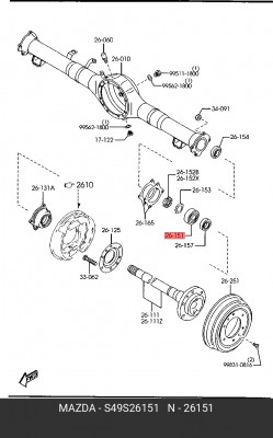 Комплект подшипника ступицы колеса S49S26151 MAZDA