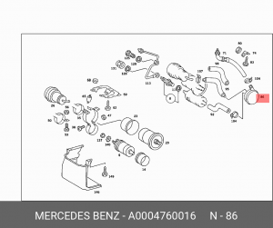 Амортизатор пульсации, система питания A 000 476 00 16 MERCEDES BENZ