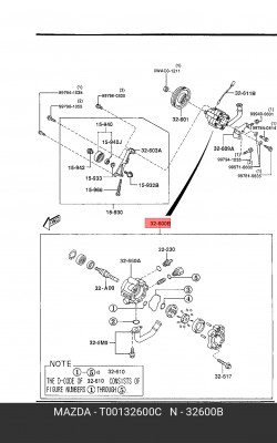 Гидравлический насос, рулевое управление T001-32-600C MAZDA