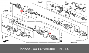 Кольцо стопорное 44337SB0300 HONDA