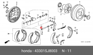 Колесный тормозной цилиндр 43301SJ8003 HONDA