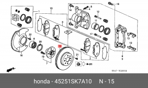 Тормозной диск 45251-SK7-A10 HONDA
