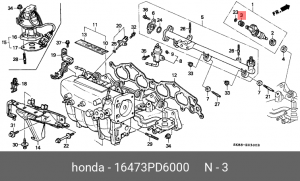 Прокладка корпуса топливной форсунки 16473PD6000 HONDA