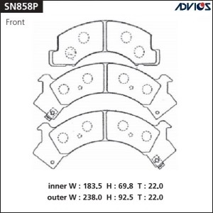Колодки тормозные дисковые SN858P ADVICS