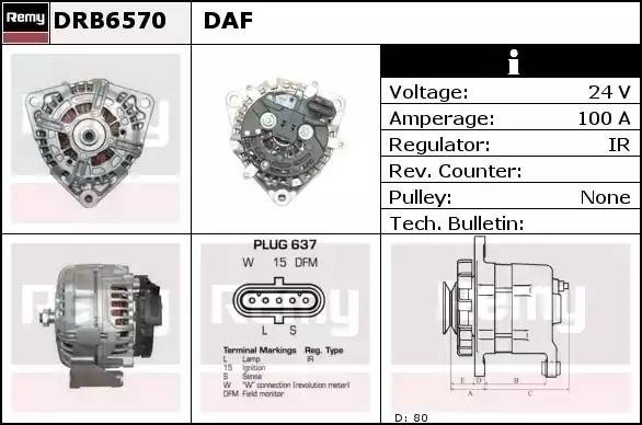 Генератор DRB6570 DELCO REMY