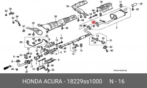 Уплотнительное кольцо, выпускной тр 18229SS1000 HONDA