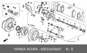 Комплект тормозных колодок, диско 43022S04E01 HONDA