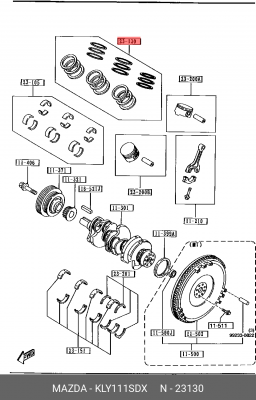 Кольца поршневые KLY1-11-SDX MAZDA