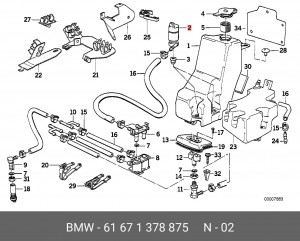 Водяной насос, система очистки фар 61671378875 BMW