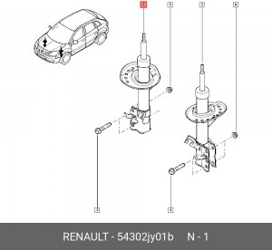 Амортизатор подвески 54302JY01B RENAULT