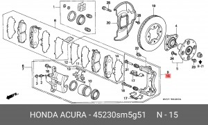 Тормозной суппорт 45230SM5G51 HONDA