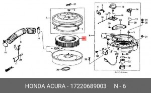 Воздушный фильтр 17220689003 HONDA